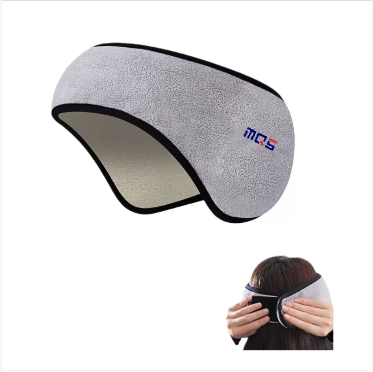 INF Masque de sommeil réglable avec bouchons d'oreille - Réduction du bruit et occultation Gris