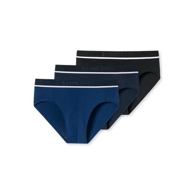 Slip SCHIESSER "Slip 3PACK Rio-Slip "95/5" 3er Pack", Herren, Gr. XXL, blau (schwarz, blau), Obermaterial: 95% Baumwolle CO. 5% Elasthan EL., Unterhosen Slip
