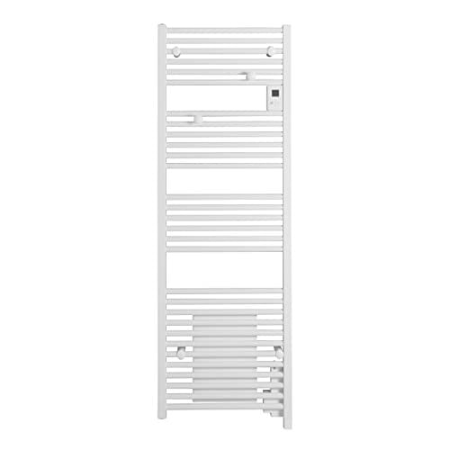 Belrad Elektrische Handdoekradiator met Digitaal Display en Blower, 2000 Watt, Wit, 183,7 x 55 cm