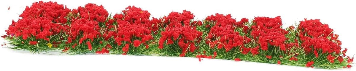 10 stuks Mini Bloem Trossen Kunstgras Model Miniatuur Tuin Rood