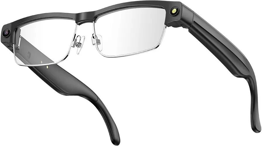 INF Intelligente AI Brille (Silberrahmen) mit HD-Kamera & Sprachassistent Transparent