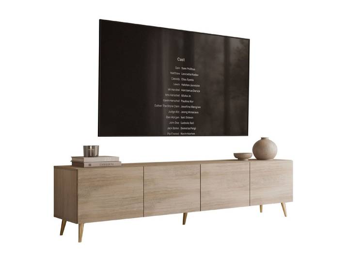 Lookway TV-Schrank COLGANTE TRAVERTIN 200 cm mit Füßen 200x46/49x40 cm