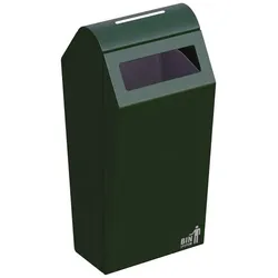BINsystem Basic BIN 90 L grün VB 711536 robuster Außenabfalleimer, hochwertiger Stahl mit Inneneimer