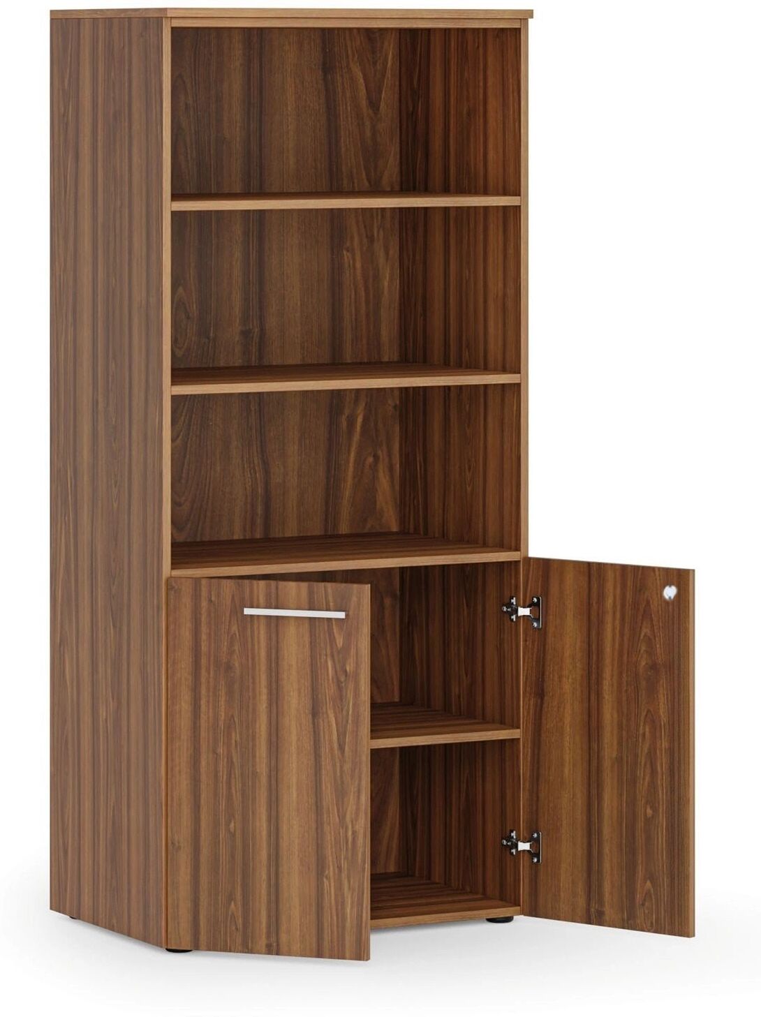B2B Partner Kombi-Aktenschrank PRIMO WOOD, 800 x 500 x 1781 mm, Nussbaum