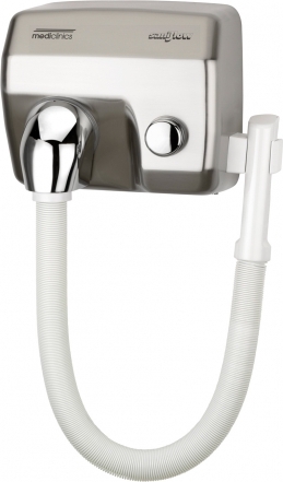 Mediclinics Haartrockner Druckknopf Edelstahloptik mit Schlauch