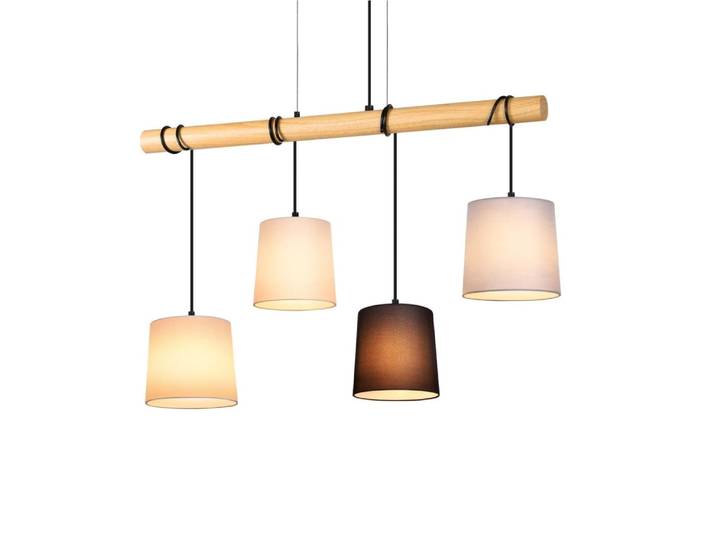 Suspension en fer blanc 25x2.5x175cm e27