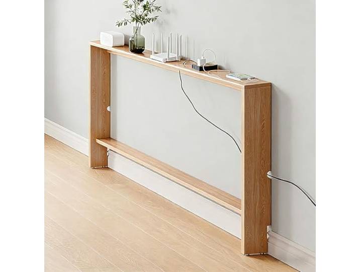 KERIVO Konsolentisch Holz,Schmaler Sofatisch,Konsolentisch Schmal,Tisch Hinter Sofa,Sofatisch Für Kleinen Raum,Für Eingang,Flur,Foyer,Wohnzimmer 150×10×69cm Holzfarbton