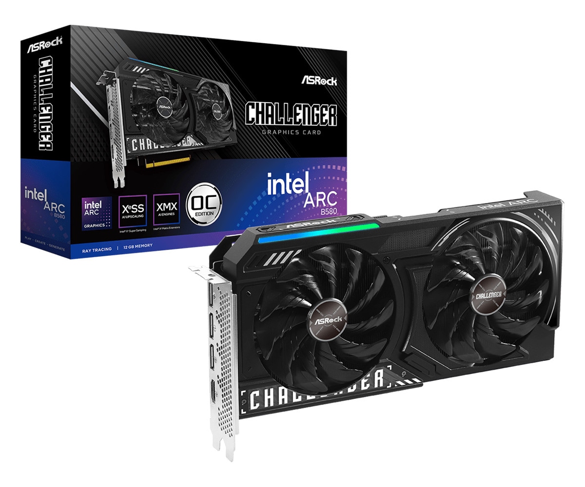 ASROCK Intel Arc B580 Challenger Gaming OC Grafikkarte 12GB GDDR6 1x HDMI 3x DP 90-GA5LZZ-00UANF