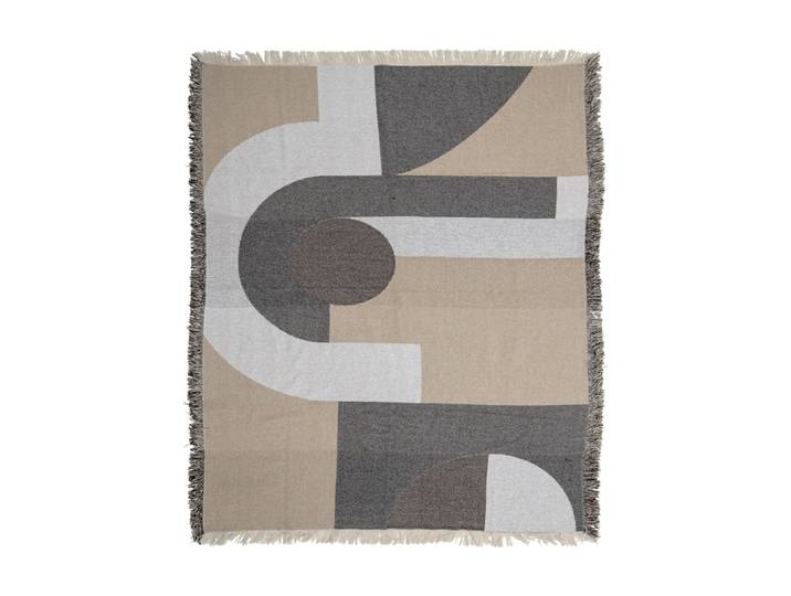 Couverture en coton beige 130x160