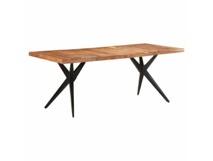 HEFZGDB Massiver Akazienholz Esstisch 200x90x76 cm mit Stahlbeinen, Stabiler Küchentisch für Speisen und Dekoration, langlebiges Möbelstück mit einzigartiger Maserung, robuste