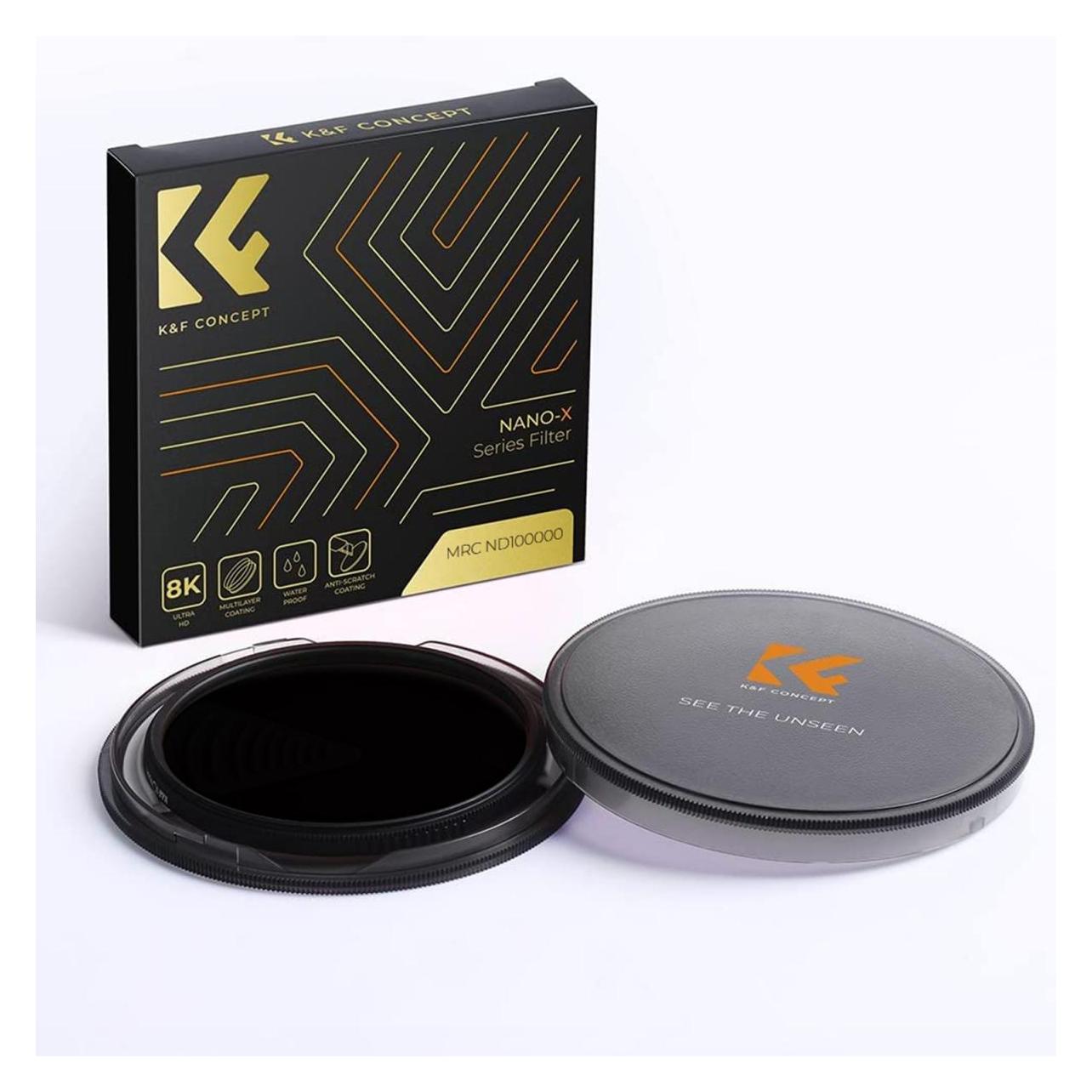 K&F Concept 49MM ND100000 Filter(ND5.0),16.6 Stops, HD, Waterproof, Anti Scratch, 28 Layer Green Coatings (49 mm, ND- / Graufilter) (KF01.2510)