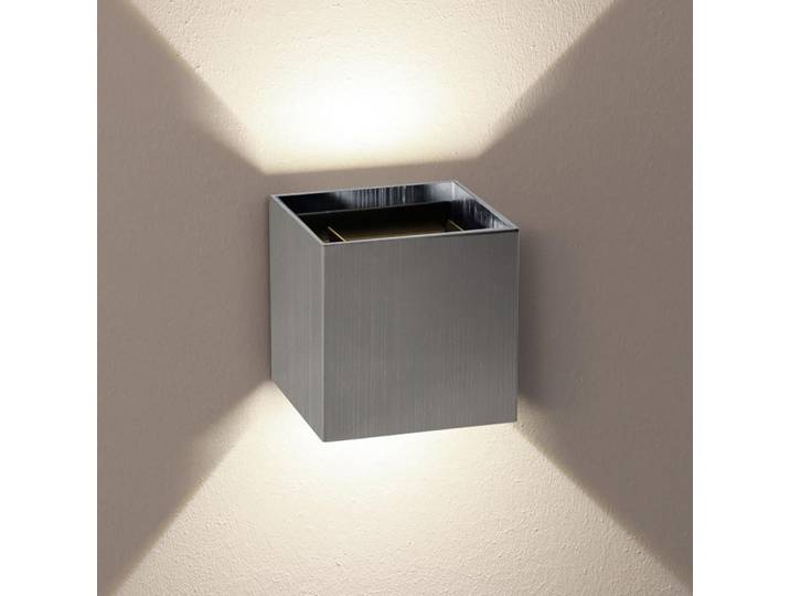 s.luce Led-Wandlampe Ixa mit Sensor Edelstahl Quadratisch, Edelstahlfarben, Metall, Quadratisch,Quadratisch, LED integrated, 10x10x10 cm, Lampen & Leuchten, LED Beleuchtung, LED-Wandleuchten