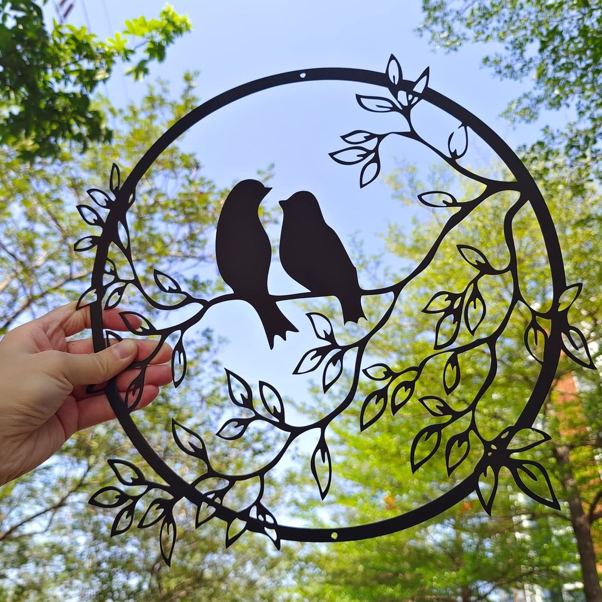 Ibenzoa Elegant Metalen Vogel Wanddecoratie