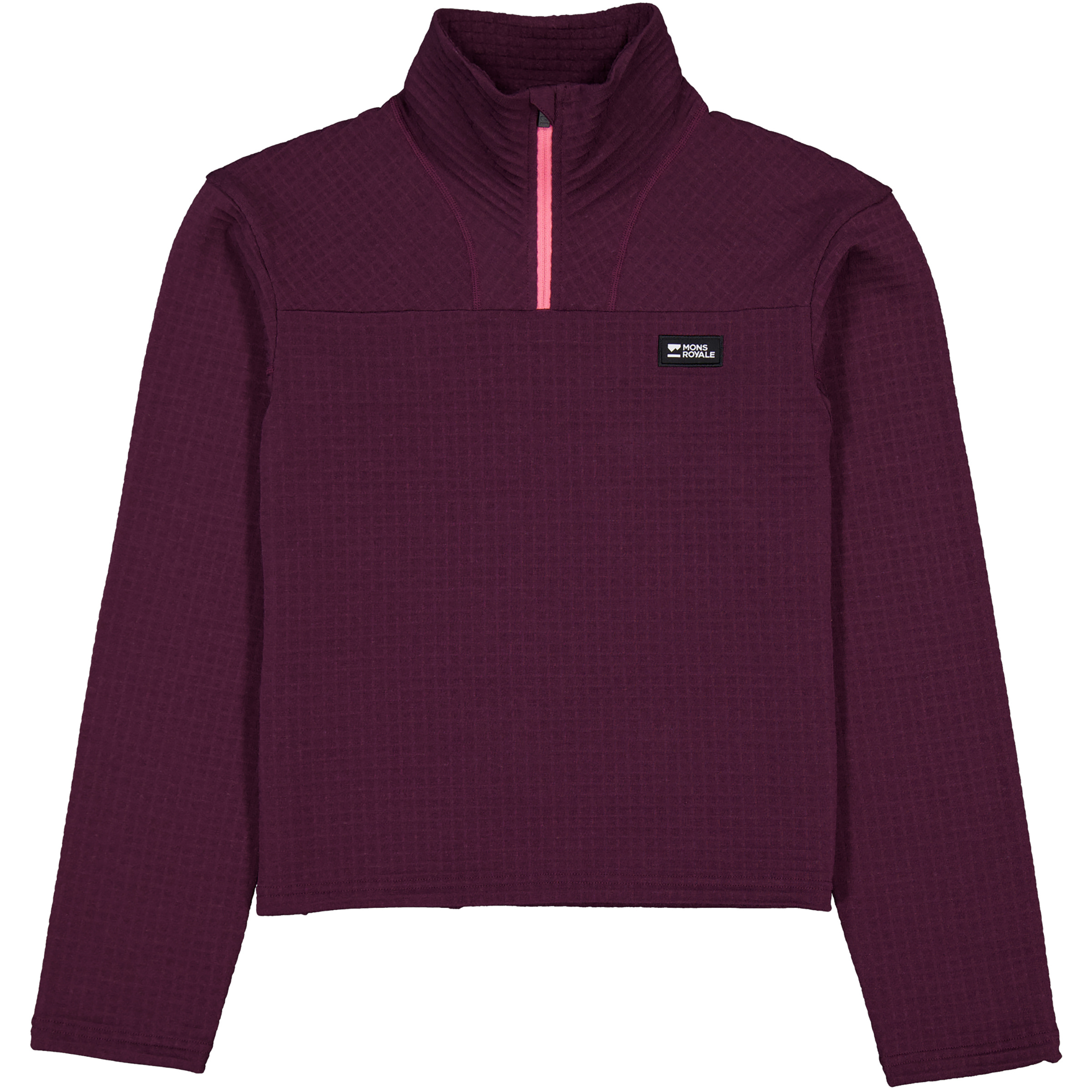 Mons Royale Offgrid Merino Fleece Damen Pullover lila Größe M Trekking Elastisch Merinowolle