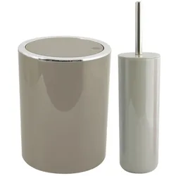 Badset Kosmetikeimer + WC Bürste Taupe