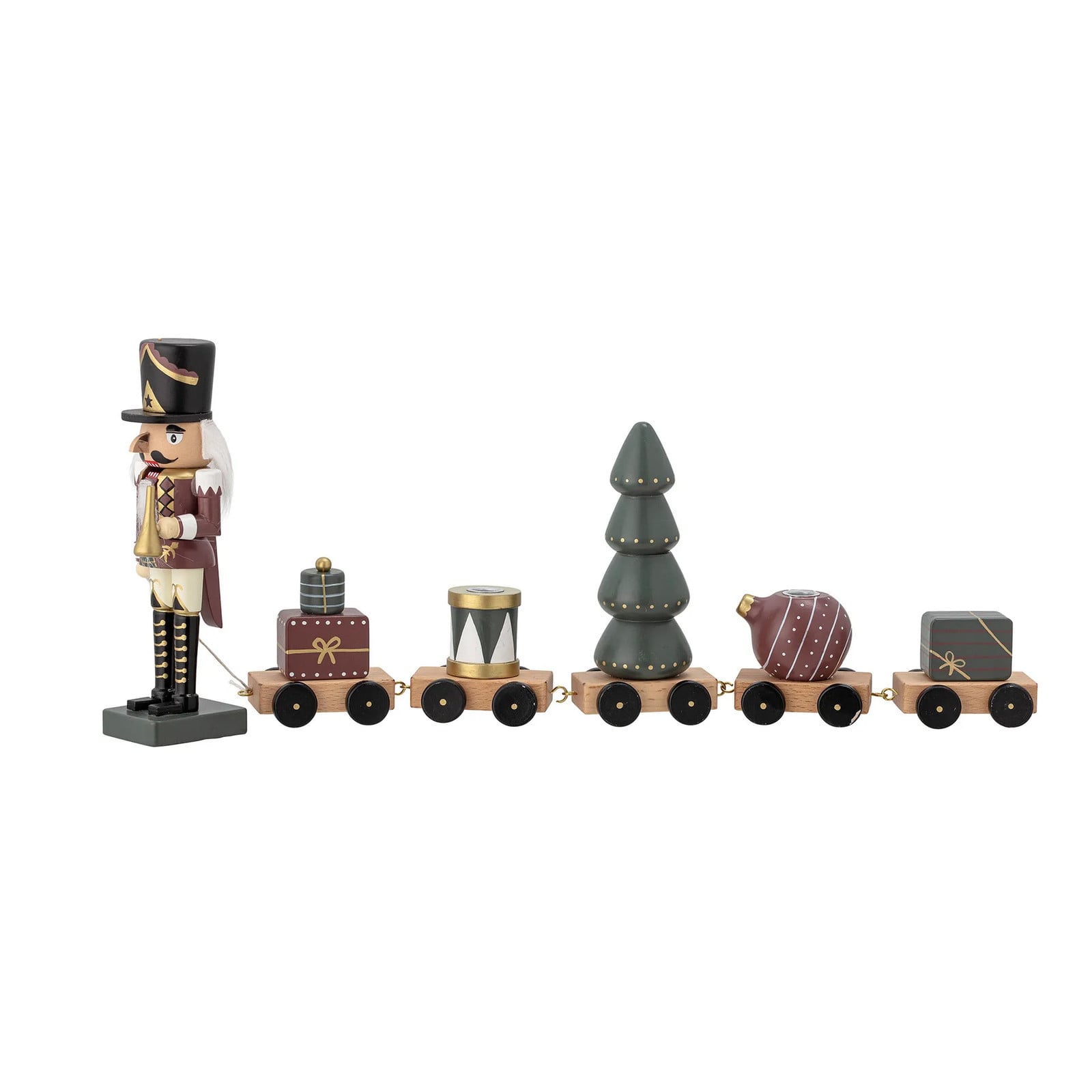 Bloomingville Vadim notenkraker decoratietrein Groen, 50 cm