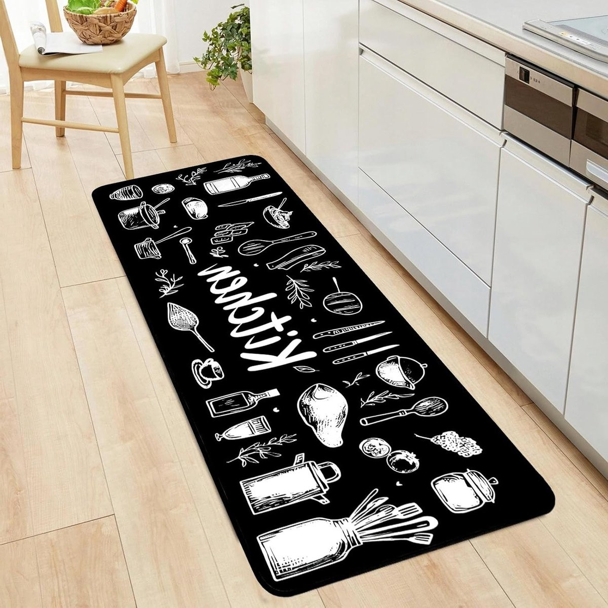 Moderne Rechthoekige Antislip Loper voor Hal, Keuken en Woonkamer