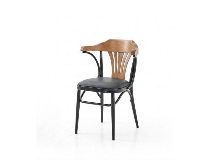 JVmoebel Esszimmerstuhl Stuhl Schwarz Bequem Weich Modern Holz Praktisch Stilvoll Metall, Made in Europa