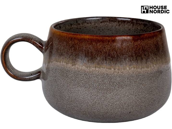 HOUSE NORDIC Kaffeebecher SELMA 48cl keramik beton grau 1 Stück