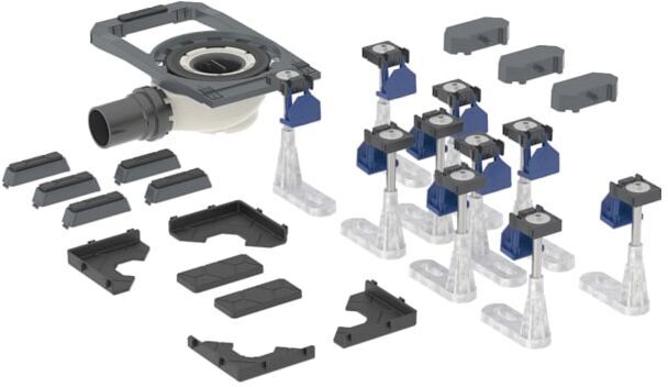 Geberit Duofix Duschwannenablauf 551567001 mit 10 langen Füßen, Sperrwasserhöhe 50mm