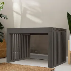 HOME DELUXE Sitzbank aus Holz LORA Schwarz - 78 cm