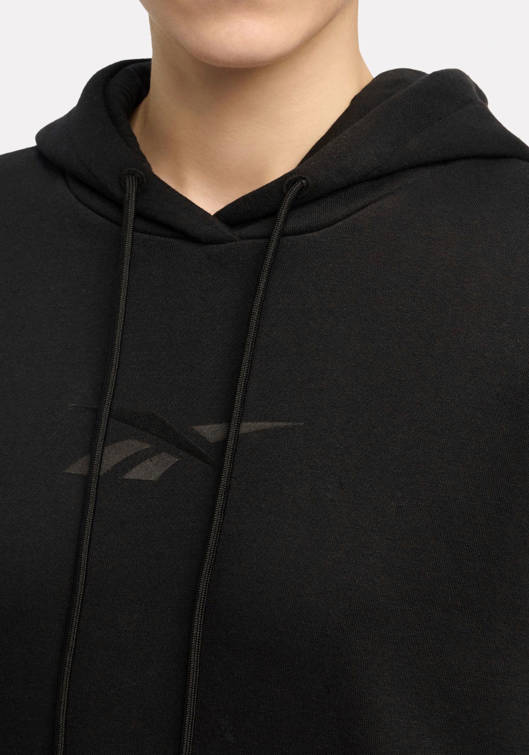 Kapuzensweatshirt REEBOK "APRIL OVERHEAD HOODY", Damen, Gr. L, schwarz, Obermaterial: 60% Baumwolle, 40% Polyester, Sweatshirts Kapuzensweatshirt, mit Kapuze, aus Baumwolle und Polyester schwarz L
