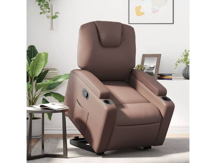 vidaXL Relaxsessel, Relaxsessel mit Aufstehhilfe Braun Kunstleder
