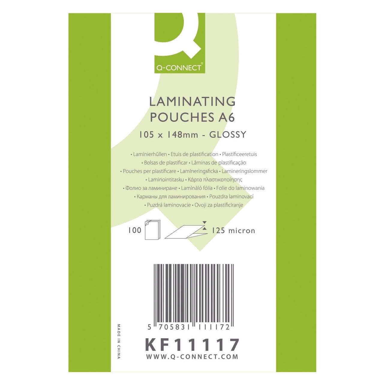 Q-Connect Folientaschen für Laminatoren A6 (A6, 125 µm) (KF11117)