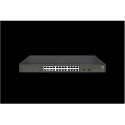 LevelOne Switch 24x GE GES-2126 2xGSFP (26 Ports), Netzwerk Switch, Schwarz