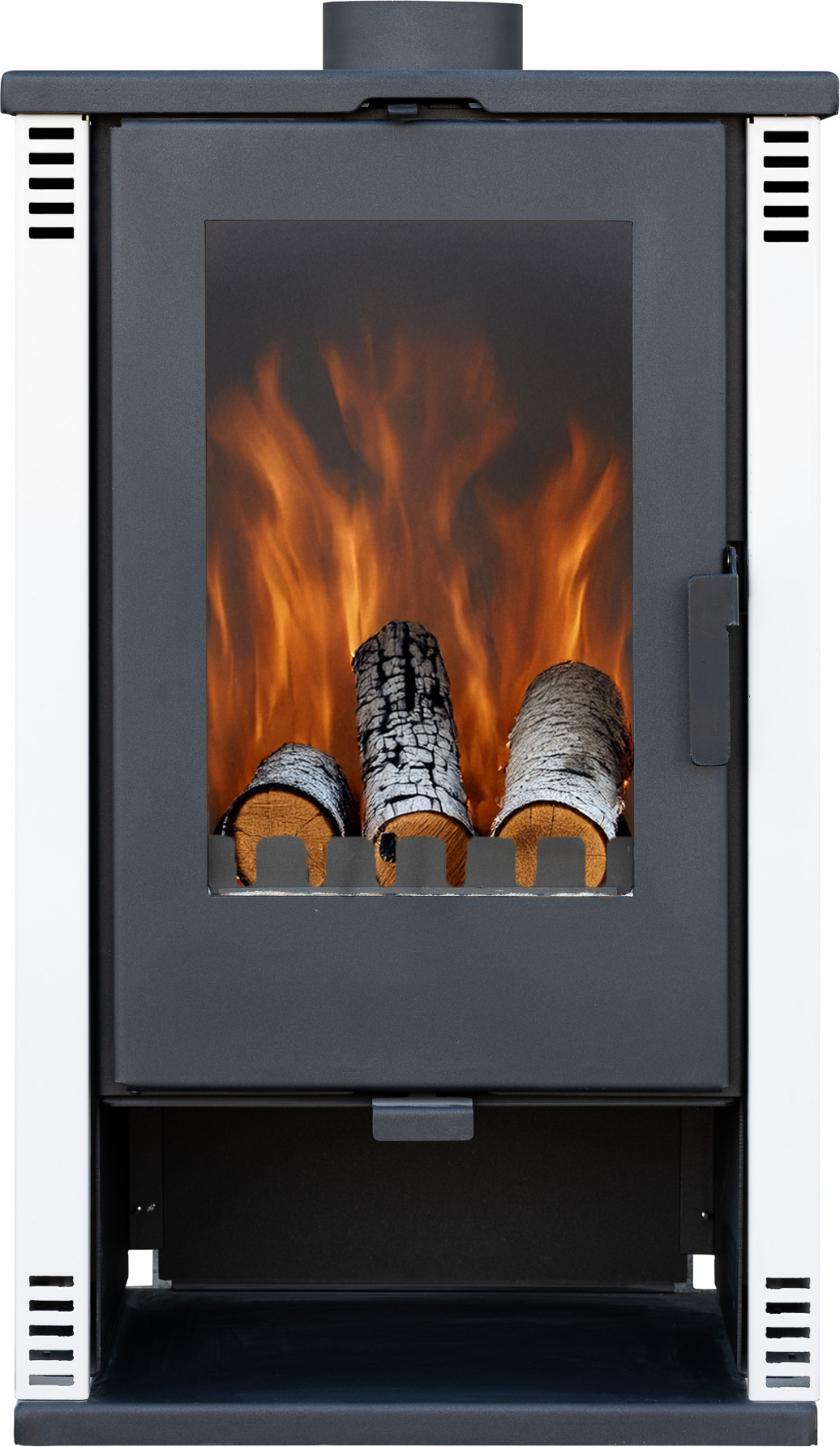Kaminofen ALAZ K10M Elfenbeinfarbe 10 kW, Kamin Heizofen Dauerbrandofen Holzofen, aminholz Hüttenofen, aminfeuer, Briketts kamin, Fireplace wood