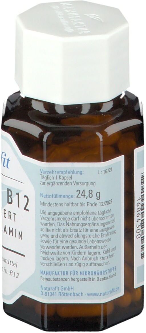 Naturafit Vitamin B12 1000 µg aktiviert Kapseln 90 St