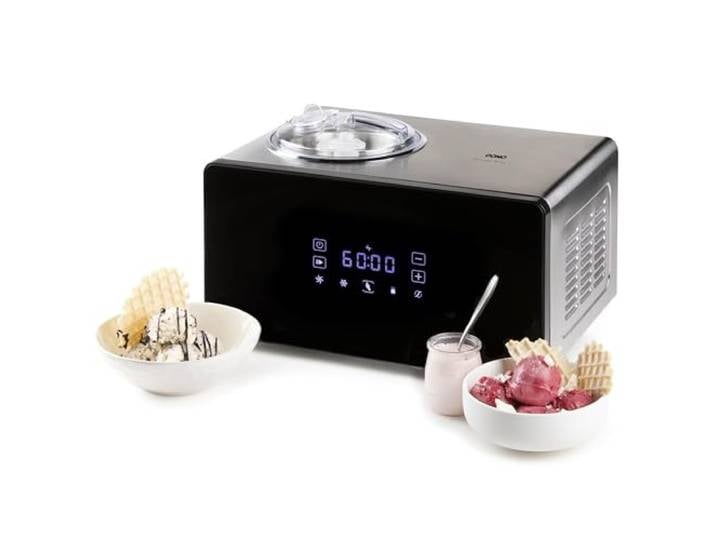 DOMO DO9252I Eismaschine & Joghurtbereiter - Ice cream Genius - Gelato, Sorbet, Joghurt und Frozen Yoghurt - Kühlhaltefunktion - XL-Smart-Touchscreen - Edelstahl