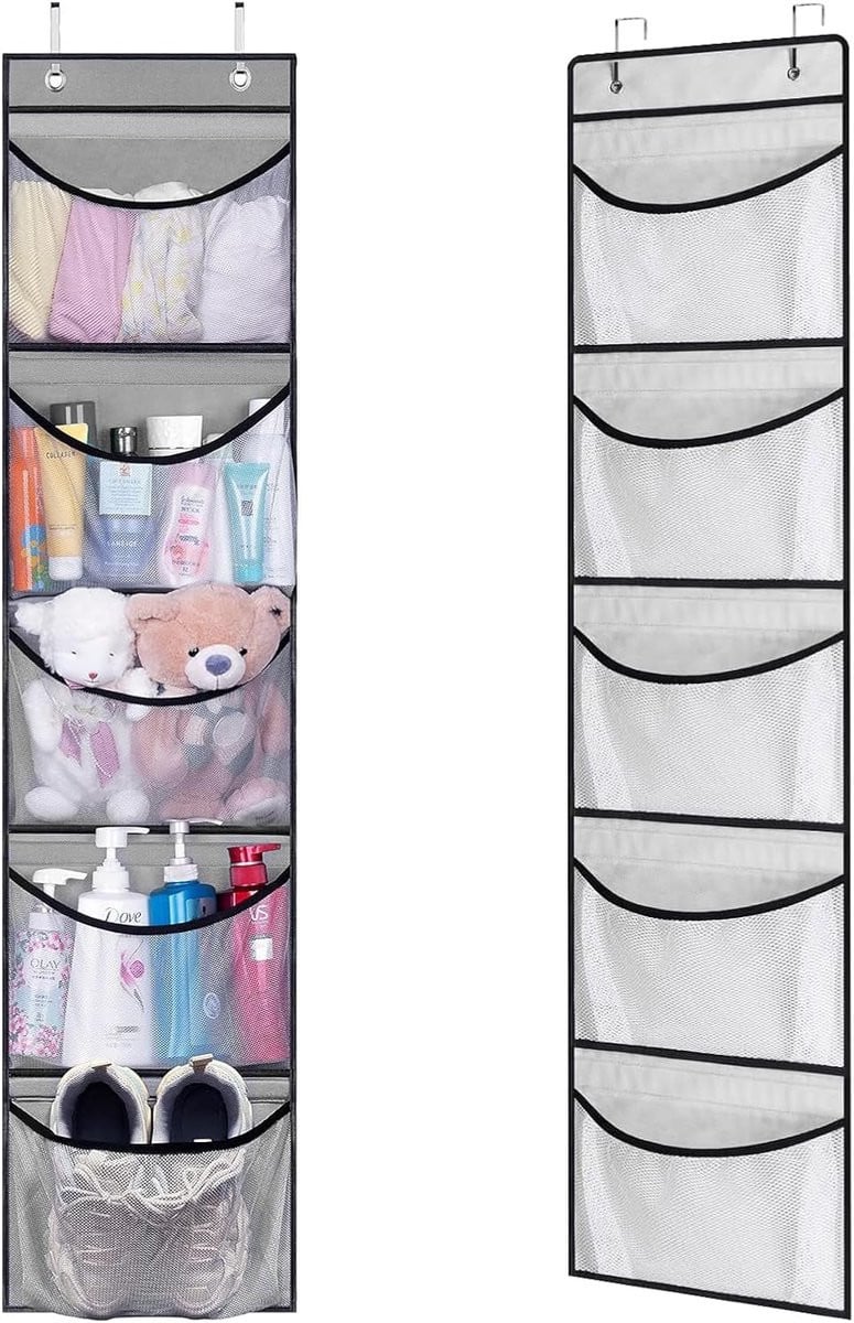 SnelShoppen Hangende Plank Deur Organizer met 5 Netzakken voor Badkamer, Slaapkamer en Keuken