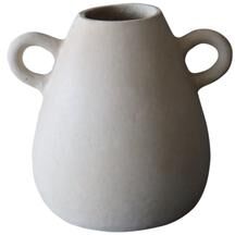 BIDK Home "Paper Mache Vase White Dia 8.66"" - NATURAL WHITE - NATURAL WHITE"