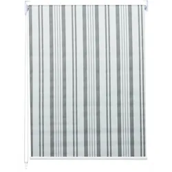 Rollo MCW-D52, Fensterrollo Seitenzugrollo Jalousie, Sonnenschutz Verdunkelung blickdicht 70x230cm ~ grau/weiß