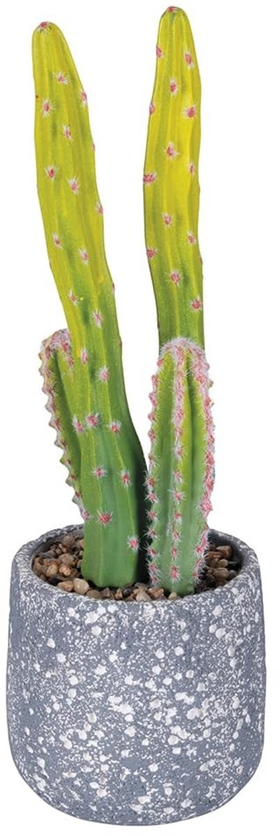 Solidchoice Kunstplant Cactus met Cementen Pot voor Binnen