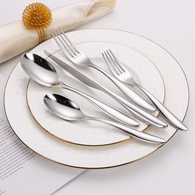 Vivience 20 Pc Flatware Set with Wavy Handle
