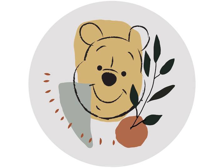 Fototapete KOMAR Vlies selbstklebend - Winnie the Pooh Smile - Grösse 125 x 125 cm , bunt, B:125m L:125m, Vlies, Tapeten, Fototapete, Kinderzimmer