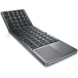 Aplic faltbare Mini Bluetooth Tastatur mit Touchpad - faltbares Keyboard im Super Slim Design