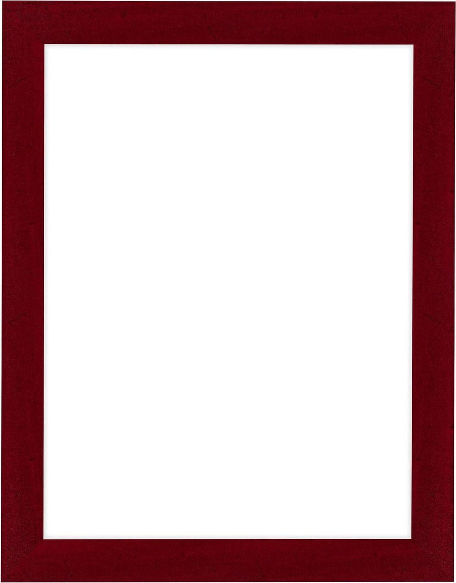 Wijnrode fotolijst met antireflecterend glas voor decoratie, 24 x 32 cm
