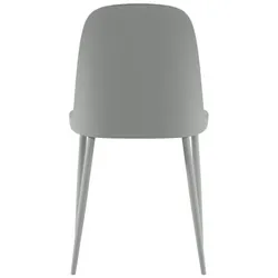 Stones Tamara-Stuhl aus hellgrauem Polypropylen mit passendem Metallgestell – Modernes, ergonomisches Design für Wohnräume – 4er-Set
