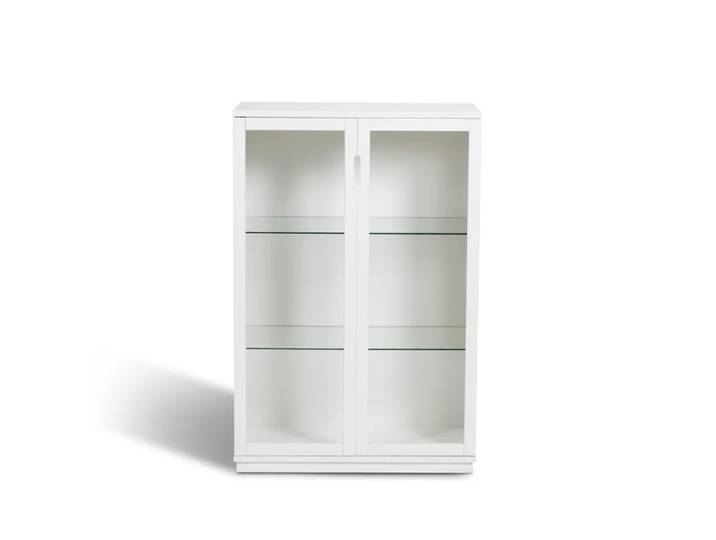 Mavis Aoko Vitrinenschrank 120 cm Weißlack