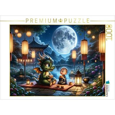 CALVENDO Puzzle Mondscheinmärchen im Garten der Stille | 1000 Teile Lege-Größe 64x48cm Foto-Puzzle für glückliche Stunden