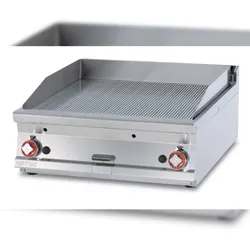 Fry Top Gas gerillt Arbeitsplatte. 2 Kochzonen. SUPERCHROME Chrom (Moca Approved). Abmessungen 60x60 h28. Modell FTRT-66GS