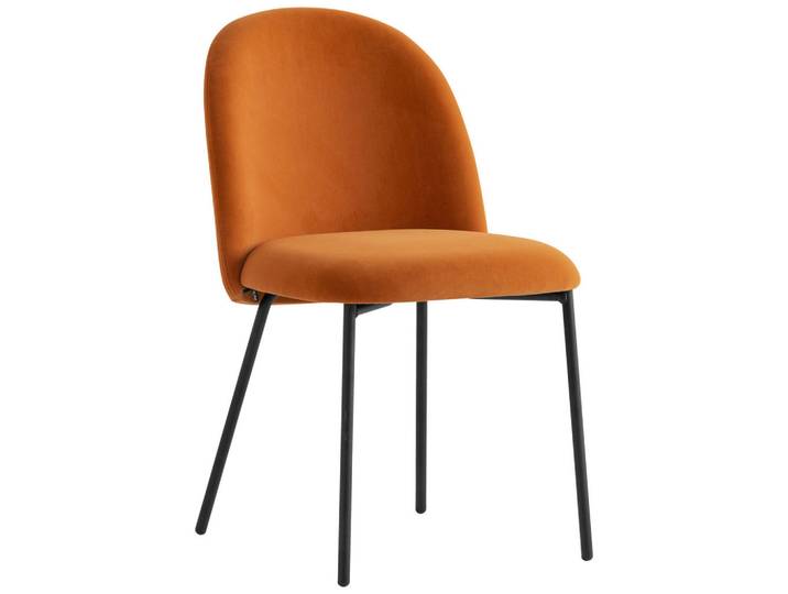 Connubia Stuhl, Orange, Schwarz, Metall, Rundrohr, 46x81x57 cm, Stoffauswahl, Typenauswahl, Esszimmer, Stühle, Polsterstühle