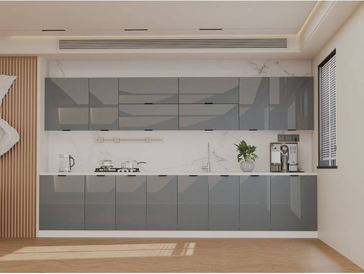 ROYAL24_MARKT Küchenzeile – 360 cm – Lunara – Edle Optik – Ohne Arbeitsplatte & Elektrogeräte, (Set), Edle Materialien - Stilvolles Design - Hohe Qualität