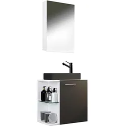 Badezimmer Hausa BL 3-tlg. Anthrazit/Weiß