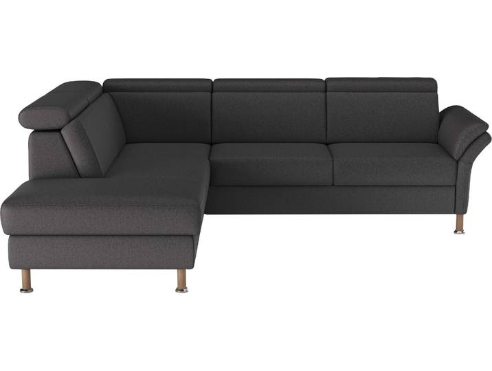 Ecksofa, Luxus-Microfaser in Lederoptik, Anthrazit 259×227 cm, Relaxfunktion, Klassisch, Home-affaire
