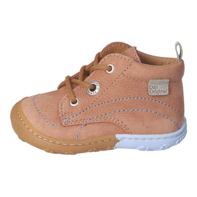 Lauflernschuh PEPINO BY RICOSTA "JUBY, WMS: mittel", Baby, Gr. 22, braun, Nubukleder, Schuhe Lauflernschuh, Schnürschuh mit Kontrastnähten, Größenschablone zum Download
