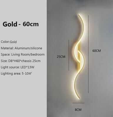 Uplift Treasures Smart LED Wall Lamp With Remote Control Adjustable Brightness wl625 Gold 60cm remote Control